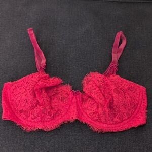 Victoria's Secret Dream Angels Push Up W/O Padding Red Lace 34DD NWOT